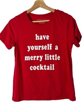 Grayson Threads Bright Red Merry Cocktail Christmas Short Sleeve T-Shirt S